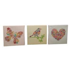 ❄️Set of 3 Floral Wrapped Canvas Wall Art